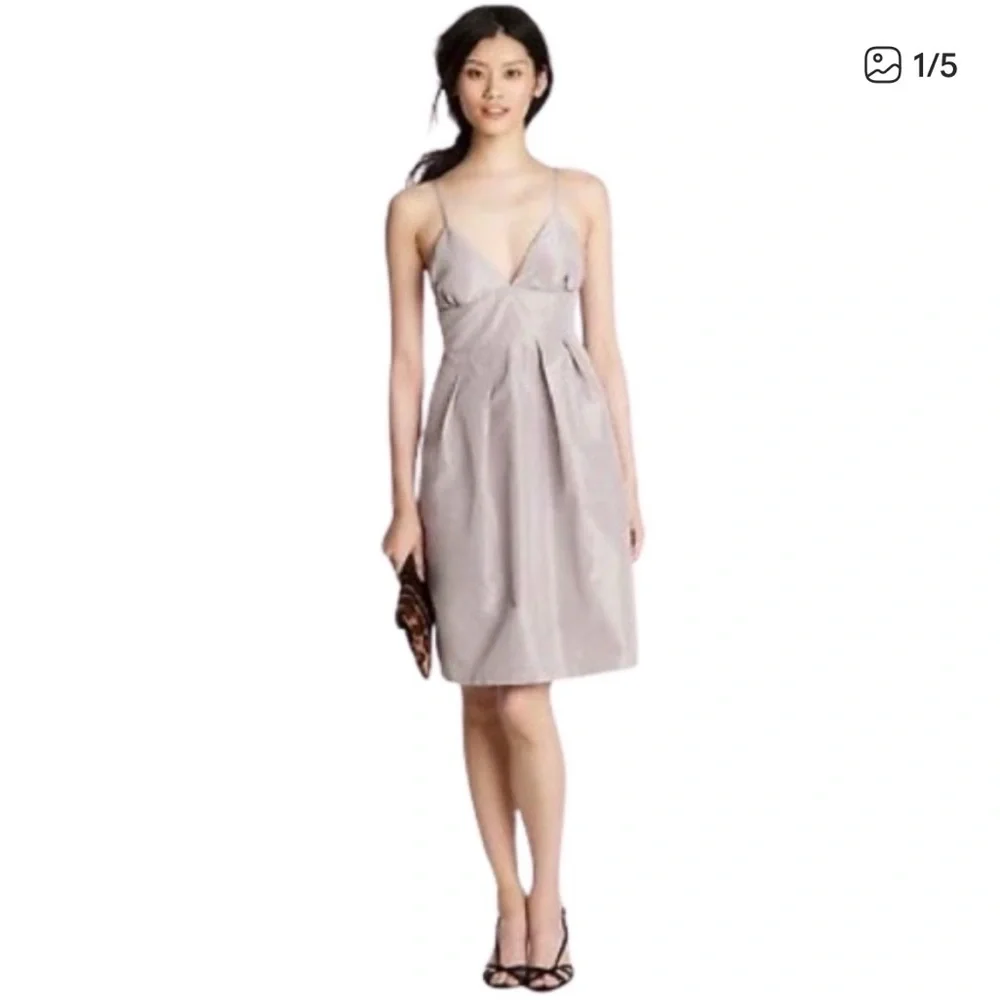 J. Crew - Silk Taffetta Taupe Cocktail Dress - 6